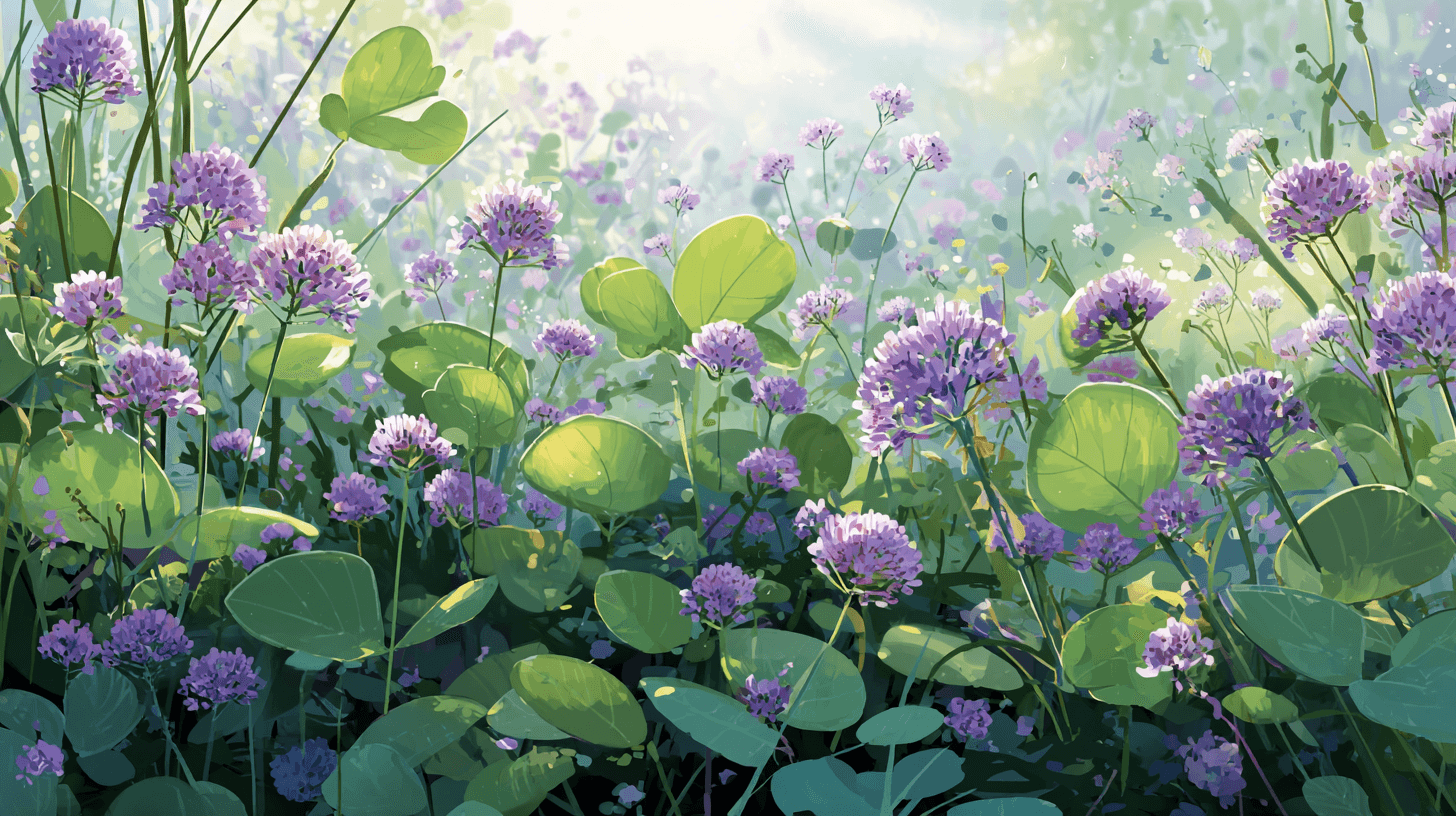 An illustration of purple babchi plant flowers