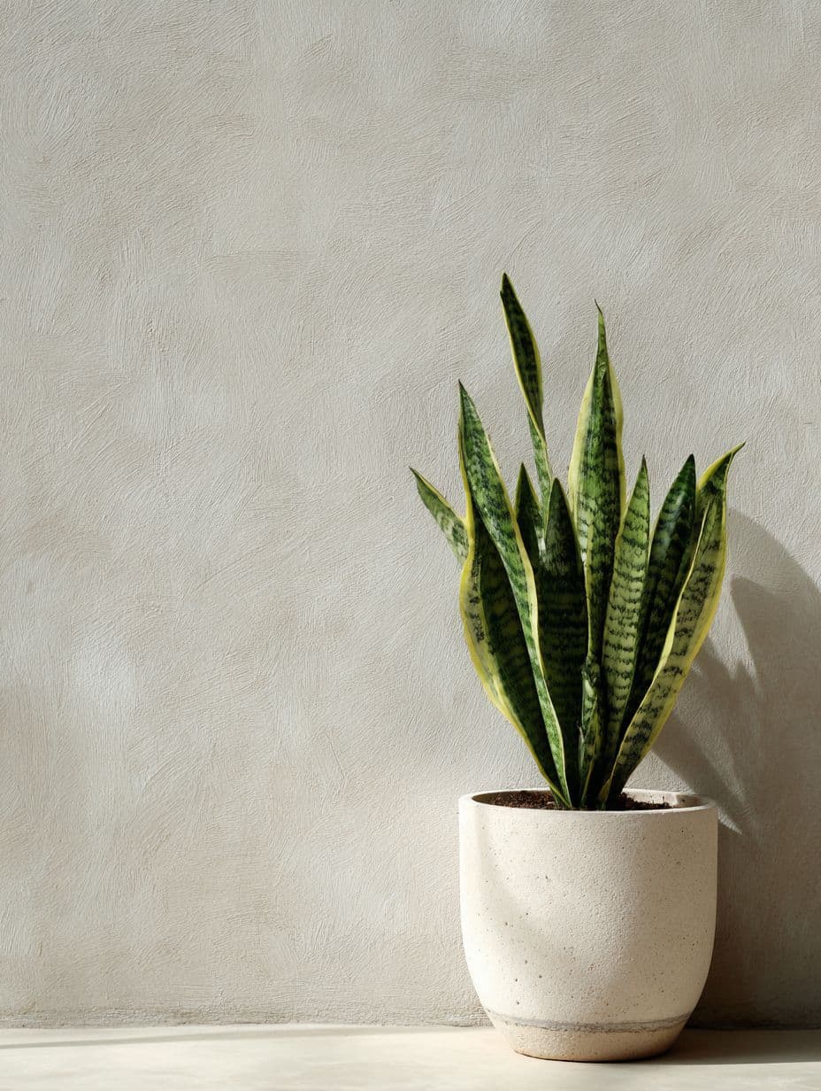 A snake plant sitting indoors